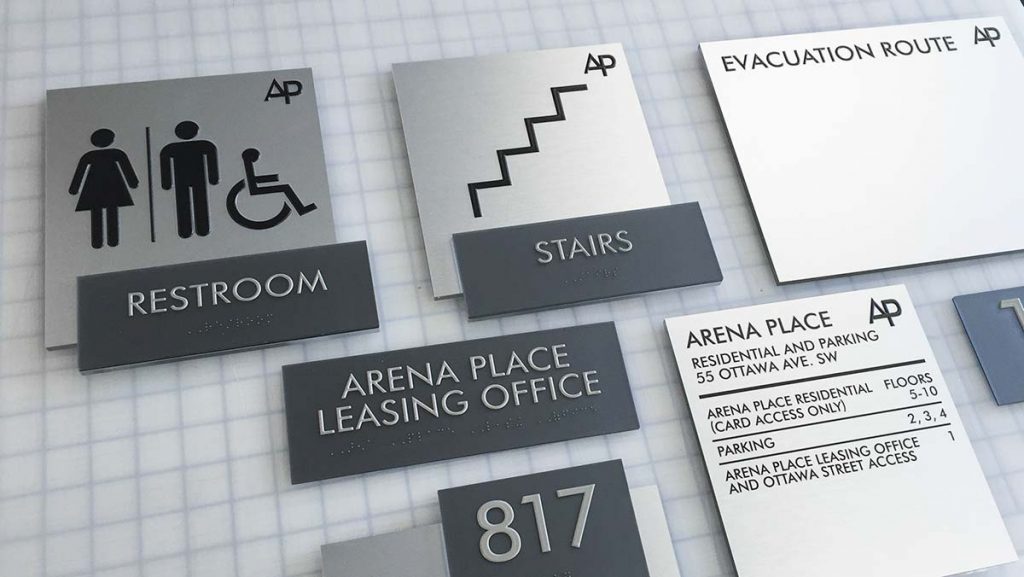 Wayfinding signs Dubai office